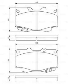 Колодки гальмівні передні, дискові 0986494497 BOSCH