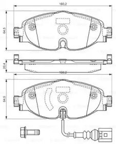 Колодки гальмівні передні, дискові 0986494660 BOSCH