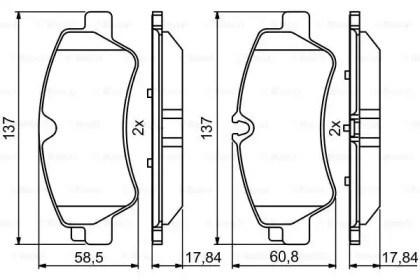 Колодки гальмівні задні, дискові 0986494796 BOSCH