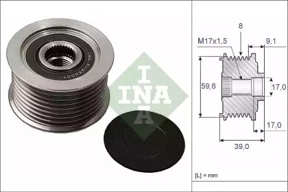 Обгонна муфта генератора 535004910 INA