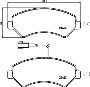 Передні гальмівні колодки GDB1703 TRW