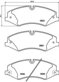 Колодки гальмівні передні, дискові P44022 BREMBO
