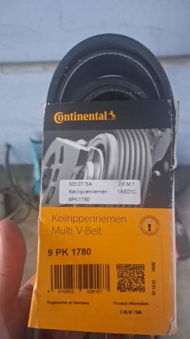 Ремінь приводний, агрегатів 9PK1780 CONTINENTAL