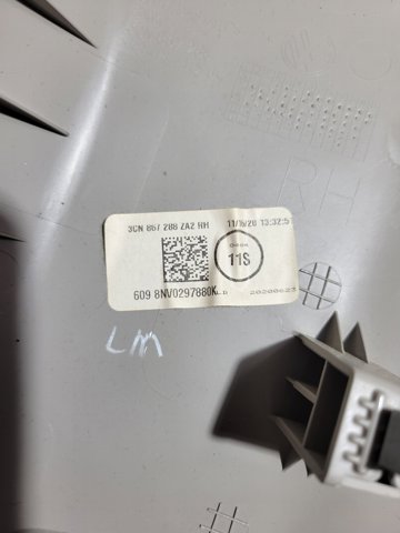 Обшивка стійки кузова внутрішня, задня права 3CN867288ZA2 VAG
