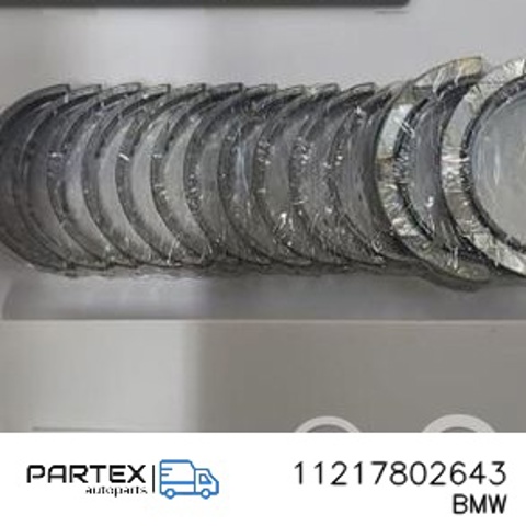 Вкладиші коленвала, корінні, комплект, 1-й ремонт (+0,25) 11217802643 BMW