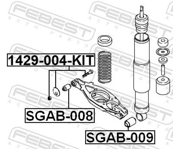 Болт заднього поздовжнього важеля, розвальний 1429004KIT FEBEST