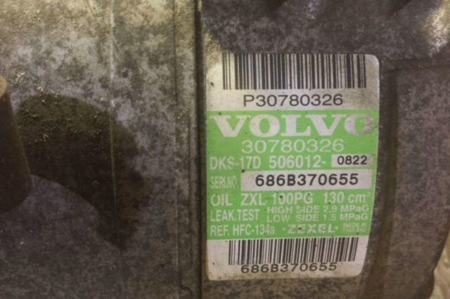 Компресор кліматичної установки 30780326 VOLVO