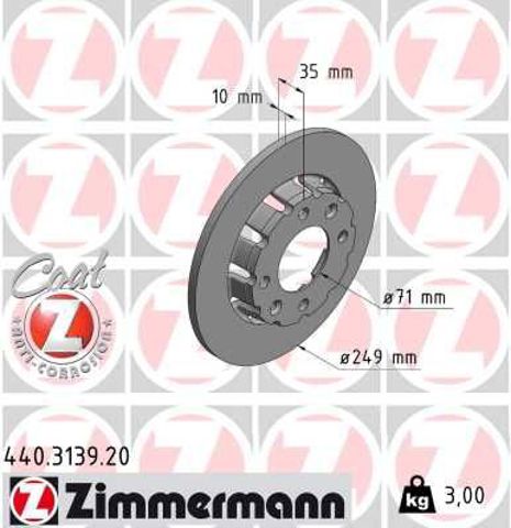 Диск гальмівний задній 440313920 ZIMMERMANN
