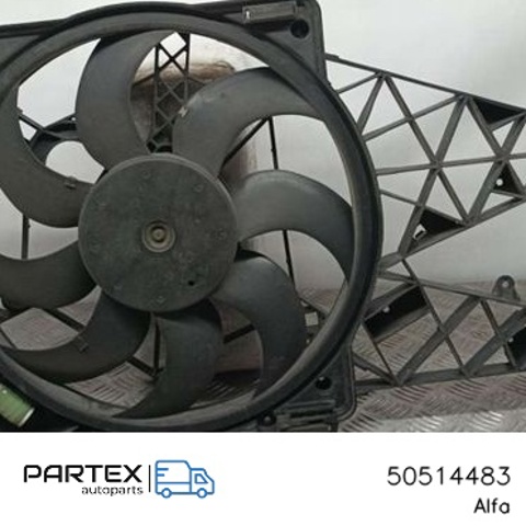 Дифузор радіатора охолодження, в зборі з мотором і крильчаткою 50514483 FIAT
