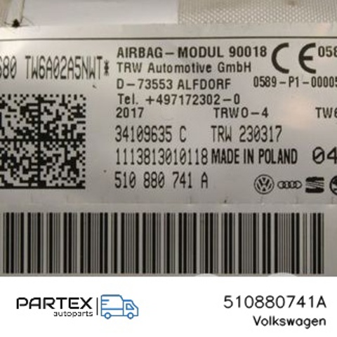 Подушка безпеки, бічна, ліва, AIRBAG 510880741A VAG