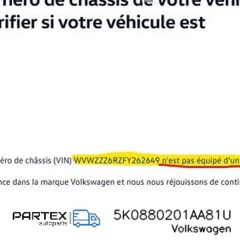 Установка подушки безпеки водія 5K0880201AA81U VAG