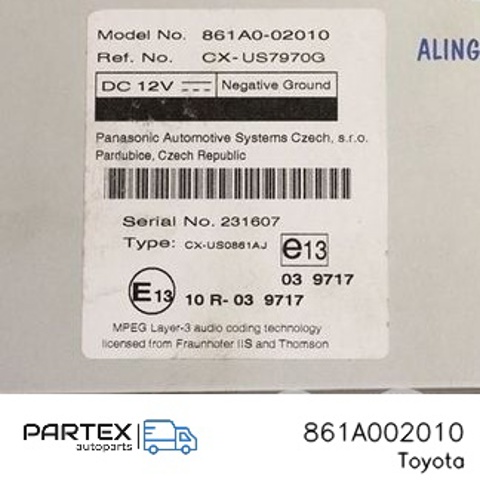 Блок керування мультимедійний 861A002010 TOYOTA