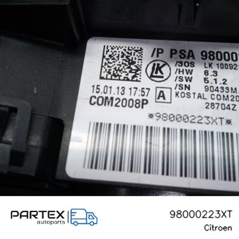 Перемикачі 98000223XT PEUGEOT