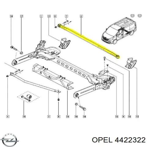 Задній стабілізатор  4422322 OPEL