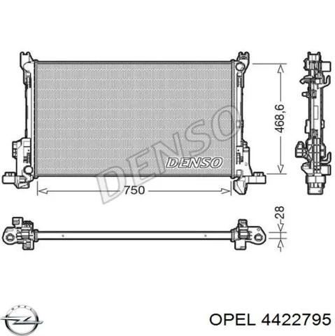 Радіатор охолодження двигуна 4422795 OPEL