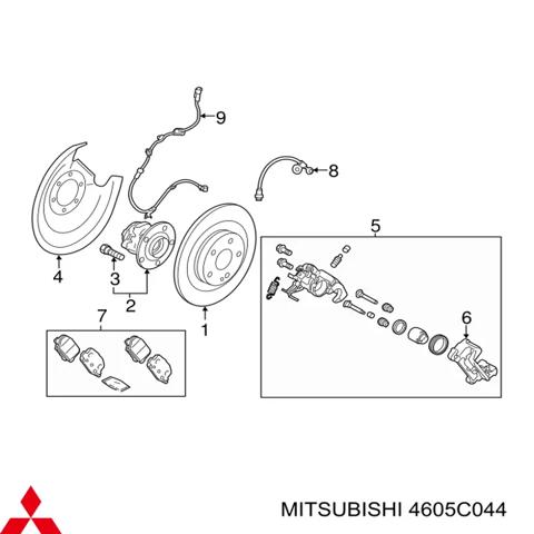Супорт гальмівний задній правий 4605C044 MITSUBISHI
