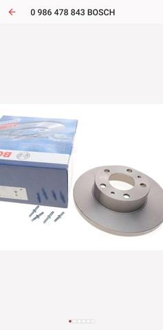 Диск гальмівний передній 0986478843 BOSCH