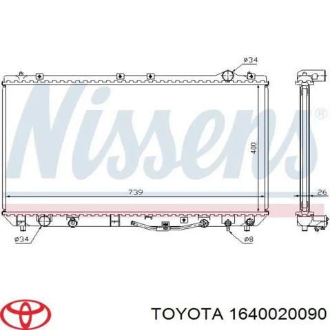 Радіатор охолодження двигуна 1640020090 TOYOTA