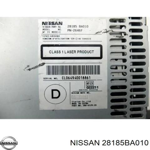Магнітола 28185BA010 NISSAN