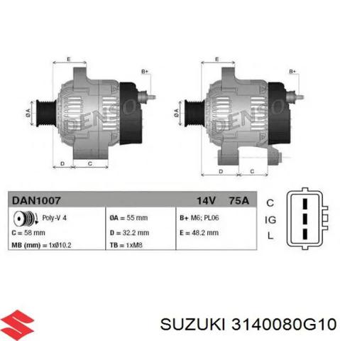 Авто генератор 3140080G10 SUZUKI
