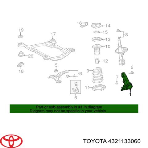Цапфа поворотна права 4321133060 TOYOTA
