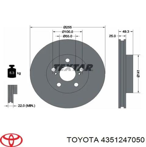 Ротор гальмівний 4351247050 TOYOTA