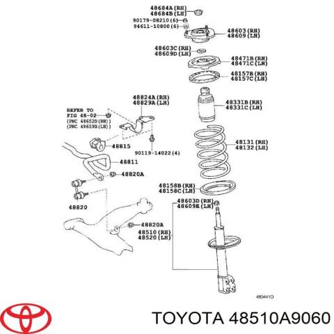 Стійка передня права 48510A9060 TOYOTA