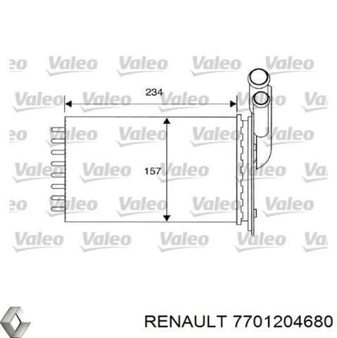 Радіатор опалювача салону 7701204680 RENAULT