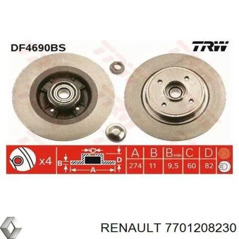 Дискові гальма 7701208230 RENAULT