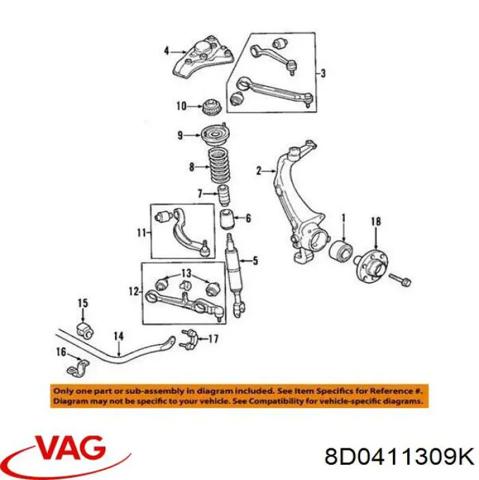 Стабілізатор передній 8D0411309K VAG