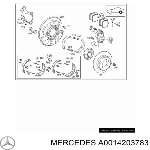 Задній гальмівний супорт лівий A0014203783 MERCEDES