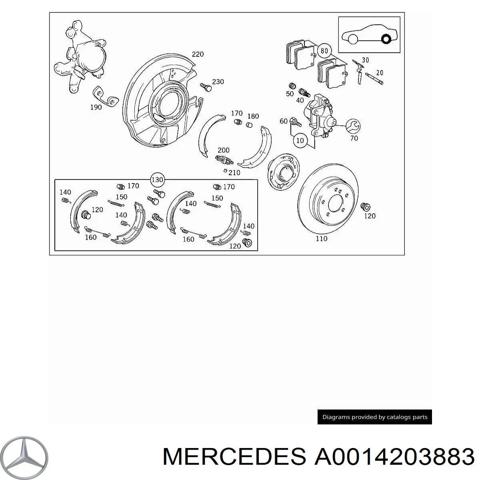 Супорт гальмівний задній правий A0014203883 MERCEDES