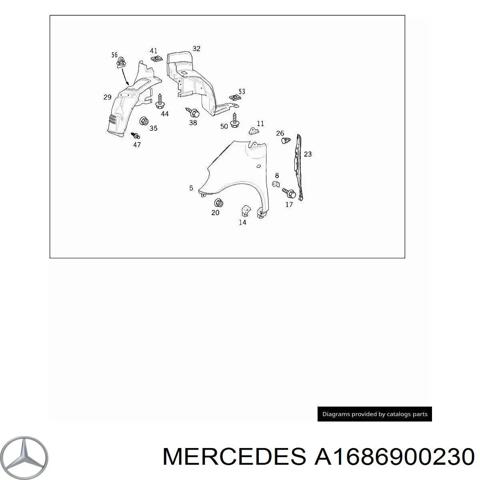 Підкрилок переднього крила, правий передній A1686900230 MERCEDES
