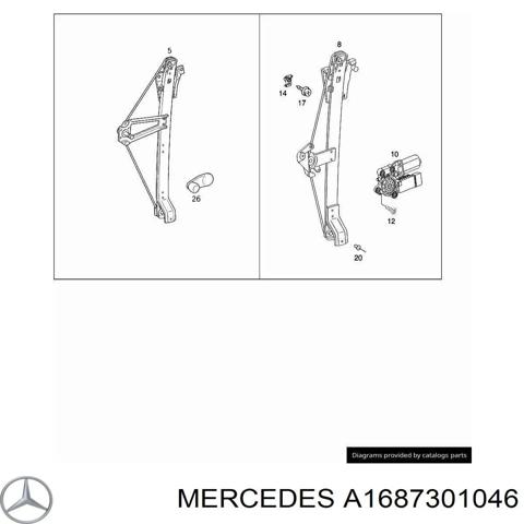 Механізм склопідйомника двері задньої, правої A1687301046 MERCEDES