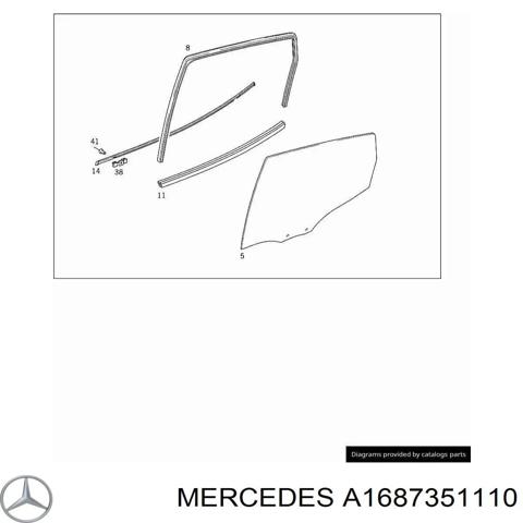 Скло заднє ліве A1687351110 MERCEDES