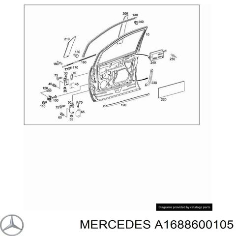 Подушка безпеки, передній, лівих дверей AIRBAG A1688600105 MERCEDES