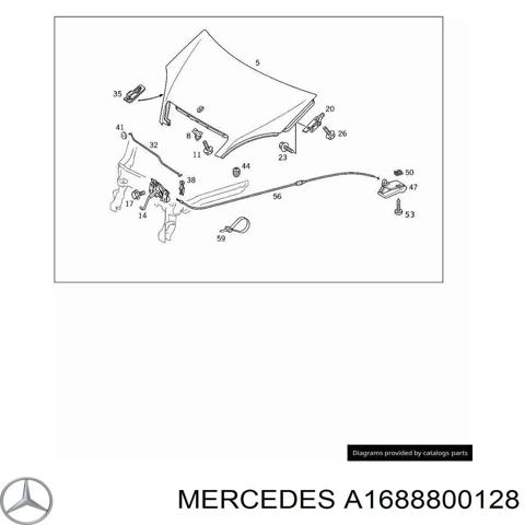 Петля капота, ліва A1688800128 MERCEDES