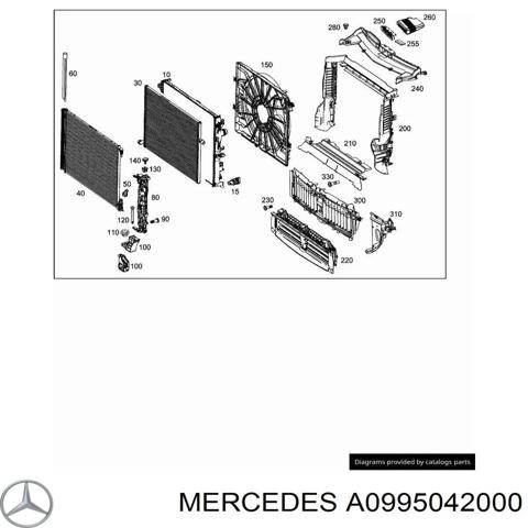 Кронштейн радіатора правий A0995042000 MERCEDES