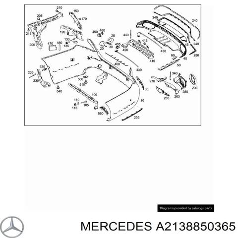 Ліве кріплення заднього бампера A2138850365 MERCEDES