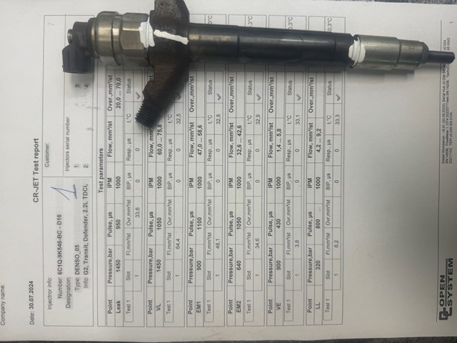 Форсунка дизельна в зборі, розпилювач + тримач 6C1Q9K546BB DENSO