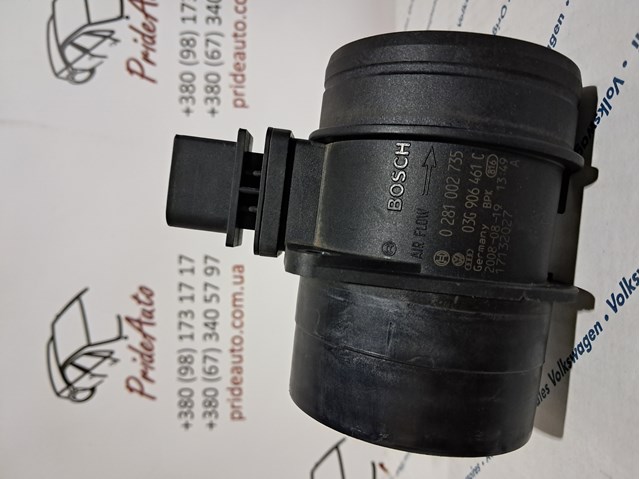 Датчик потоку (витрати) повітря, витратомір MAF - (Mass Airflow) 03G906461C VAG