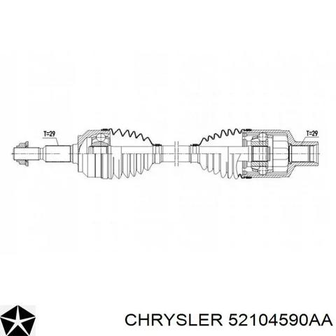Піввісь передня, права 52104590AA CHRYSLER