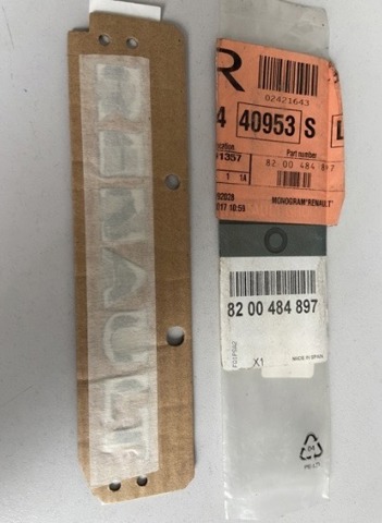 Емблема кришки багажника, фірменнийзначок 8200484897 RENAULT