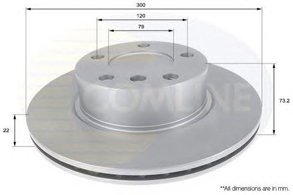 Adc1770v comline - диск гальмівний вентильований з покриттям ADC1770V