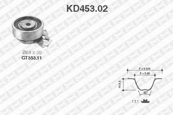 Kd453.02  ntn-snr - ремкомплект ременя грм KD453.02