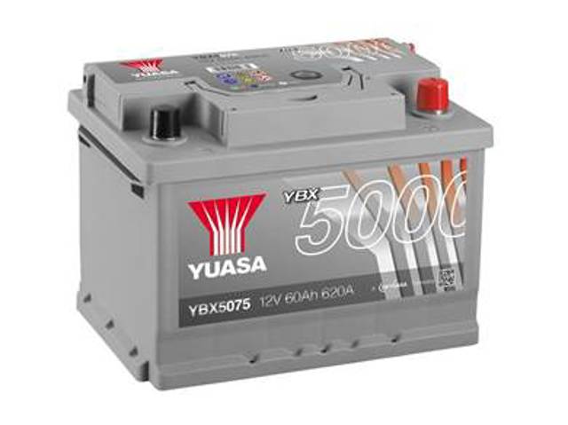 Yuasa 12v 60ah silver high performance battery  0 пусковий струм 640  (en)  габарити 243х175х175 YBX5075
