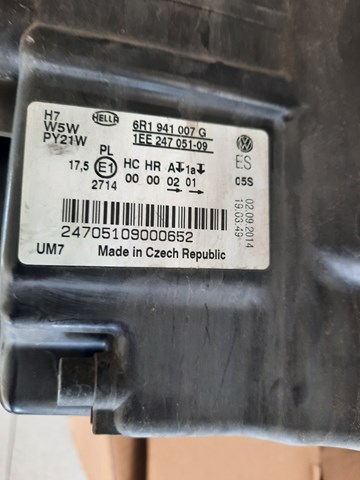 Фара дальнього світла в зборі 6R1941007G VAG