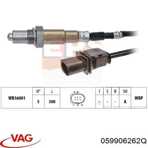Лямбда зонд, датчик кисню до каталізатора 059906262Q VAG