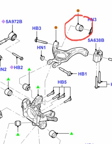Важіль підвіски задній правий 8A8Z5500B FORD