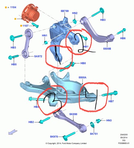 Цапфа поворотна ліва E1GZ5B759B FORD
